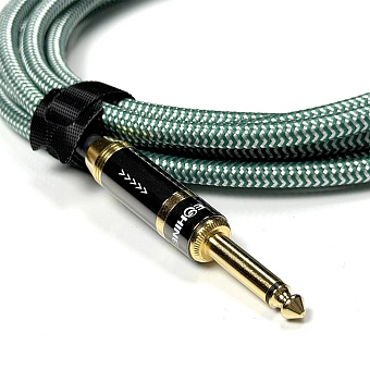 E-Shine ES-8052C (3.0m) - несимметричный гитарный кабель в хлопковой оплетке 3м, моно джек, зеленый E-Shine ES-8052C (3.0m) - несимметричный гитарный кабель в хлопковой оплетке 3м, моно джек, зеленый