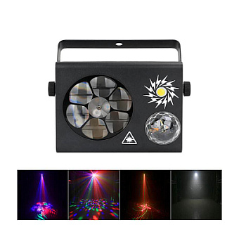 Led Star MA-E009A Эффект светодиодный 4 в 1: волшебный шар, гобо, стробоскоп, лазер красный/зеленый Led Star MA-E009A Эффект светодиодный 4 в 1: волшебный шар, гобо, стробоскоп, лазер красный/зеленый