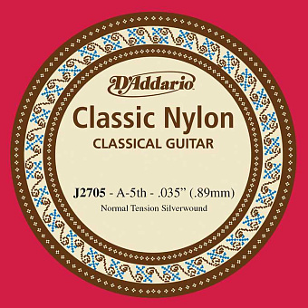 D'Addario J2705 Classical Отдельная 5-ая струна для классической гитары, нейлон, норм. натяжение D'Addario J2705 Classical Отдельная 5-ая струна для классической гитары, нейлон, норм. натяжение