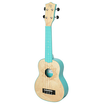MARTIN ROMAS MRP-FLOWER LBL - укулеле сопрано, голубая MARTIN ROMAS MRP-FLOWER LBL - укулеле сопрано, голубая