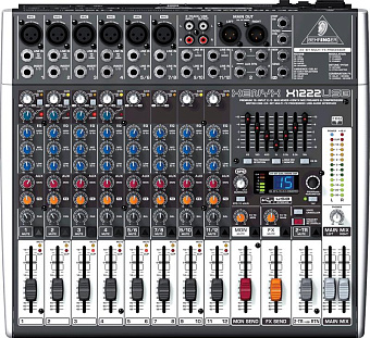 Behringer X1222USB - микшер,4моно,4стер.,6 мик.предусил,2 AUX-шины,процессор эффектов, USB,эквалайзе Behringer X1222USB - микшер,4моно,4стер.,6 мик.предусил,2 AUX-шины,процессор эффектов, USB,эквалайзе