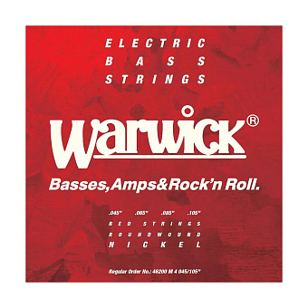 Warwick 46200M4 струны для бас-гитары Red Label 45-105, никель Warwick 46200M4 струны для бас-гитары Red Label 45-105, никель
