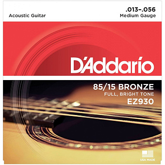 D'ADDARIO EZ930 - Струны для акустической гитары, бронза, 85/15, Medium, 13-56 D'ADDARIO EZ930 - Струны для акустической гитары, бронза, 85/15, Medium, 13-56