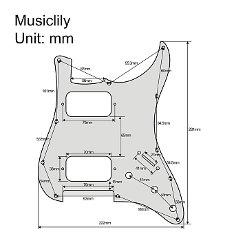 Musiclily MX2248BK - пикгард для электрогитары Fender Stratocaster HH, 3 слоя, черная Musiclily MX2248BK - пикгард для электрогитары Fender Stratocaster HH, 3 слоя, черная