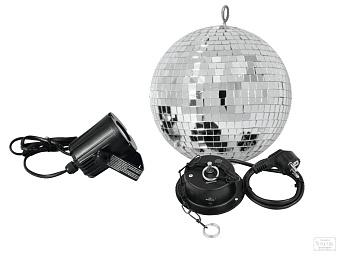 EUROLITE Mirror Ball 20 cm SET LED 6000K зеркальный шар, диам. 200мм., с приводом MD 1515 и цепью EUROLITE Mirror Ball 20 cm SET LED 6000K зеркальный шар, диам. 200мм., с приводом MD 1515 и цепью
