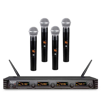 Karsect JRU-400 4/HT-18C UHF - радиосистема с 4 ручными микрофонами Karsect JRU-400 4/HT-18C UHF - радиосистема с 4 ручными микрофонами