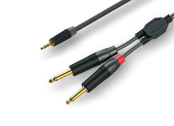 ROXTONE GPTC100/1 Аудио-кабель, 5,5mm, 3,5mm stereo Jack -2x6,3mm mono Jack, 1 м