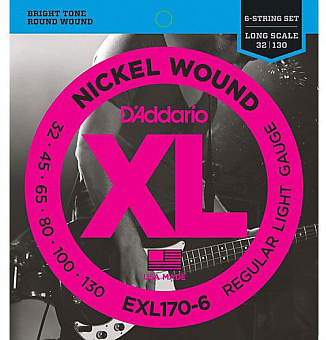 D'ADDARIO EXL170-6 - струны для 6ти струнной бас-гитары, 32-130, Long Scale D'ADDARIO EXL170-6 - струны для 6ти струнной бас-гитары, 32-130, Long Scale