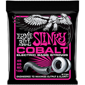 ERNIE BALL 2734 Cobalt Slinky Super 45-100 - Струны для бас-гитары ERNIE BALL 2734 Cobalt Slinky Super 45-100 - Струны для бас-гитары
