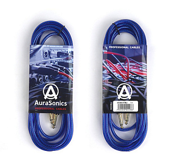 AuraSonics J63J63-5TBU гитарный кабель Jack TS 6.3мм - Jack TS 6.3мм 5м, 24AWG, 0.22мм², синий AuraSonics J63J63-5TBU гитарный кабель Jack TS 6.3мм - Jack TS 6.3мм 5м, 24AWG, 0.22мм², синий