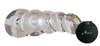 AISEN LOW VOLUME SILVER CYMBAL PACK - набор тарелок для тренировок (14,16,18,20) + чехол для тарелок AISEN LOW VOLUME SILVER CYMBAL PACK - набор тарелок для тренировок (14,16,18,20) + чехол для тарелок
