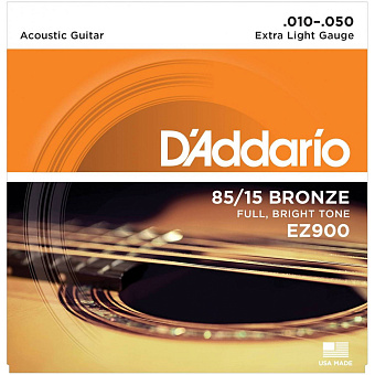 D'ADDARIO EZ900 - струны для акустической гитары, бронза, 85/15, extra light, 10/50 D'ADDARIO EZ900 - струны для акустической гитары, бронза, 85/15, extra light, 10/50