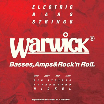 Warwick 46210ML4 - струны для бас-гитары Red Label 40-100, никель Warwick 46210ML4 - струны для бас-гитары Red Label 40-100, никель