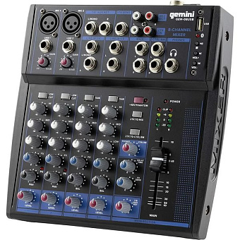 Gemini GEM-08USB - 8-канальный микшер, MP3, Bluetooth Gemini GEM-08USB - 8-канальный микшер, MP3, Bluetooth