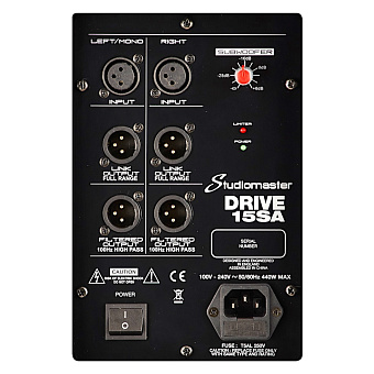 Studiomaster DRIVE15SA - активный сабвуфер, 450Вт Studiomaster DRIVE15SA - активный сабвуфер, 450Вт