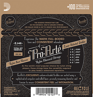 D'Addario EJ46 PRO ARTE - струны для классической гитары нейлоновые Hard, сильное натяжение D'Addario EJ46 PRO ARTE - струны для классической гитары нейлоновые Hard, сильное натяжение