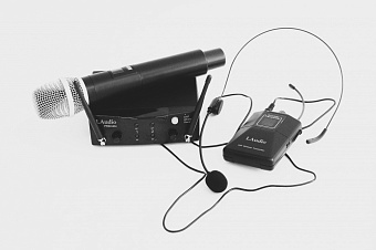 LAudio PRO2-MH Двухканальная радиосистема с ручным передатчиком и головным микрофоном LAudio PRO2-MH Двухканальная радиосистема с ручным передатчиком и головным микрофоном
