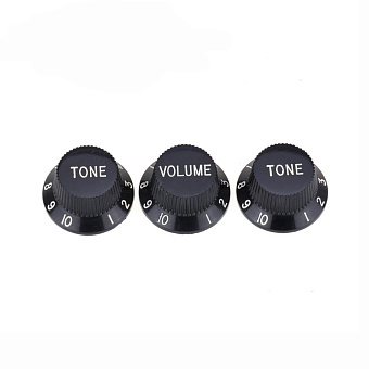Musiclily MX1563BK-2MX1564BK Комплект ручек потенциометров (2+1), Strat Style, черные Musiclily MX1563BK-2MX1564BK Комплект ручек потенциометров (2+1), Strat Style, черные