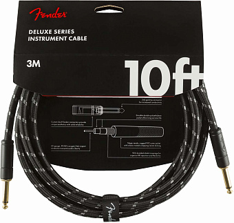 FENDER DELUXE 10` INST CBL BTWD инструментальный кабель, черный твид, длина 10` (3,05 м) FENDER DELUXE 10` INST CBL BTWD инструментальный кабель, черный твид, длина 10` (3,05 м)