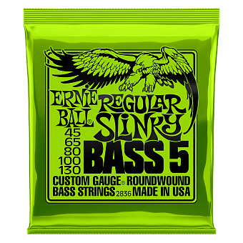 Ernie Ball 2836 Nickel Wound Slinky Regular 45-130 - струны для 5-струнной бас-гитары