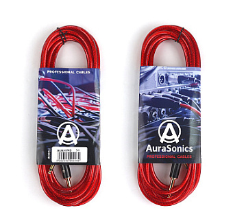 AuraSonics J63J63-5TRD гитарный кабель Jack TS 6.3мм - Jack TS 6.3мм, 5м, 24AWG, 0.22мм², красный AuraSonics J63J63-5TRD гитарный кабель Jack TS 6.3мм - Jack TS 6.3мм, 5м, 24AWG, 0.22мм², красный