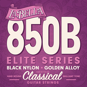 La Bella 850B Elite - струны для классической гитары, черный нейлон, среднее натяжение
