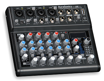 AuraSonics K8 - компактный микшерный пульт 2 мик.+2мик.моно/линейных стерео+1 лин.стерео+FXстерео+до AuraSonics K8 - компактный микшерный пульт 2 мик.+2мик.моно/линейных стерео+1 лин.стерео+FXстерео+до