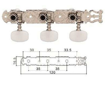 Gotoh 35G-350 колки для классической гитары, никель Gotoh 35G-350 колки для классической гитары, никель