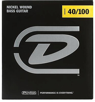 Dunlop DBN40100 Комплект струн для бас-гитары, никелированные, Light, 40-100 Dunlop DBN40100 Комплект струн для бас-гитары, никелированные, Light, 40-100