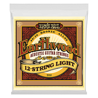 ERNIE BALL 2010 Earthwood 80/20 Bronze Light 9-46 - Струны для 12 струнной акустической гитары ERNIE BALL 2010 Earthwood 80/20 Bronze Light 9-46 - Струны для 12 струнной акустической гитары