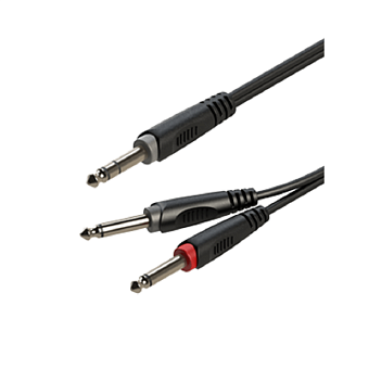 ROXTONE RAYC100/6 Инсертный кабель, 6.3мм stereo Jack + 2x6.3mm mono Jack, 6м